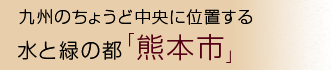 九州のちょうど中央に位置する 水と緑の都「熊本市」