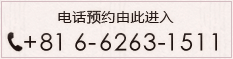 电话预约由此进入 电话：+81 6-6263-15111